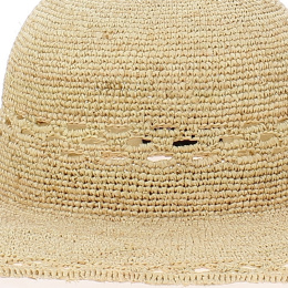 Fabiola Raffia Crochet Wide Brim Hat - Traclet