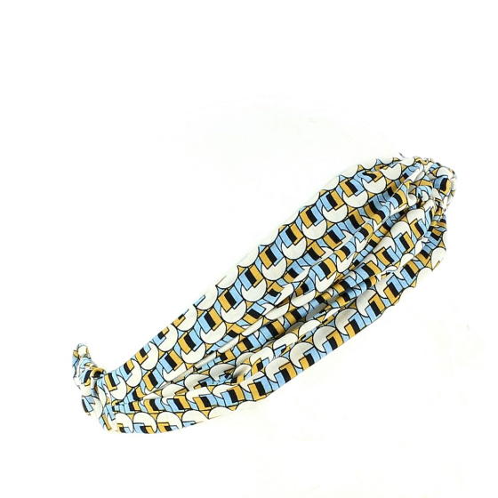 Nœud Turban Motif Rétro Multicolore