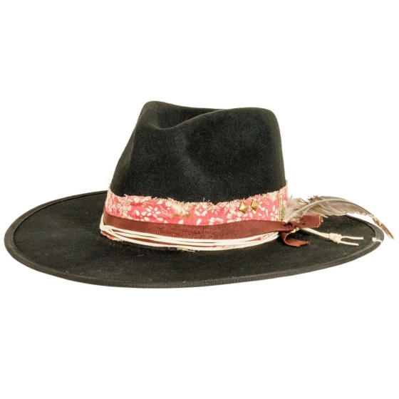 copy of Bushwick Traveller Hat Wool & Leather Black - American Hat Makers