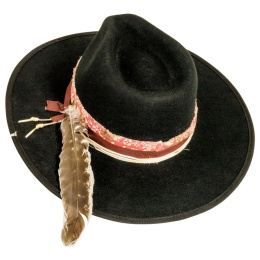 copy of Bushwick Traveller Hat Wool & Leather Black - American Hat Makers