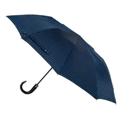 Blue Medium Folding Umbrella for Men - Piganiol Reference: 22107 - Traclet Hat Shop