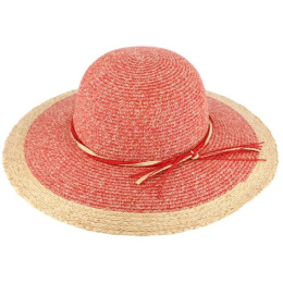 Red Paper Straw Sun Hat Alessia - Traclet