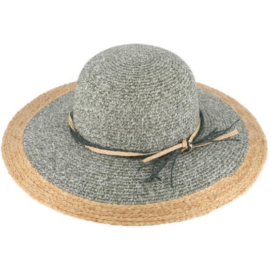 Alessia Olive Paper Straw Wide-Brimmed Hat - Traclet