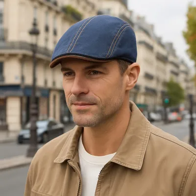 Casquette Bombée Giovanni lin Jeans UPF 50+ - Traclet