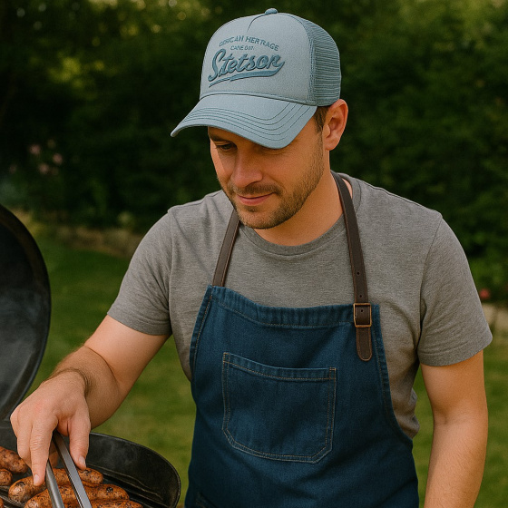 American Heritage Blue Trucker Baseball Cap - Stetson