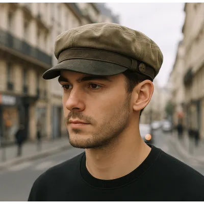 Marlon Cotton Taupe Newsboy Cap - Aussie Apparel Reference: 17372 | Traclet Hat Shop