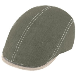 Giovanni Curved Linen Cap Olive - Traclet