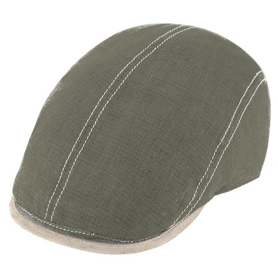 copy of Giovanni Cambered Cap in Beige Linen - Traclet