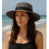 Black Paper Straw Stella Wide-Brimmed Hat - Traclet Reference: 22150| Traclet Hatmakers