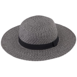 Black Paper Straw Stella Wide-Brimmed Hat - Traclet