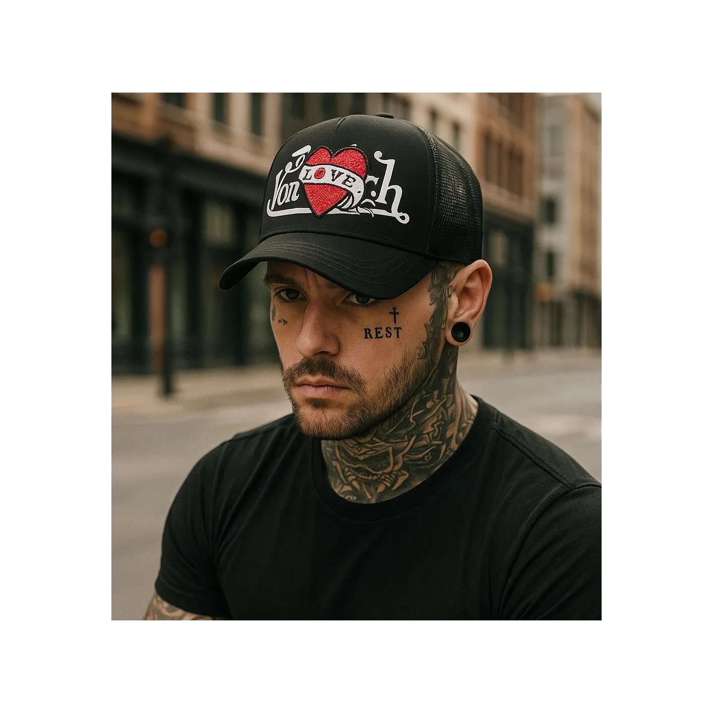 Love Black Baseball Cap - Von Dutch Reference: 22162| Traclet Hat Shop