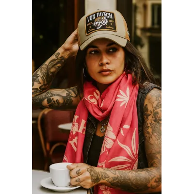Pink Tiki Surf Cheche Scarf - Von Dutch Reference: 17274 | Chapellerie Traclet