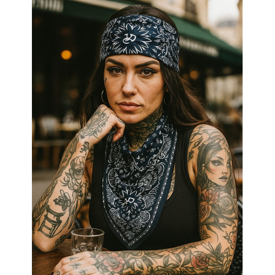 Navy Cotton Santa Clara Bandana - Von Dutch
