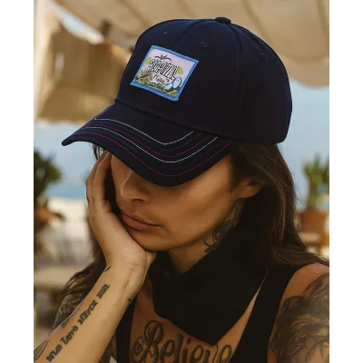 Casquette Baseball Brazil Marine Coton - Woed