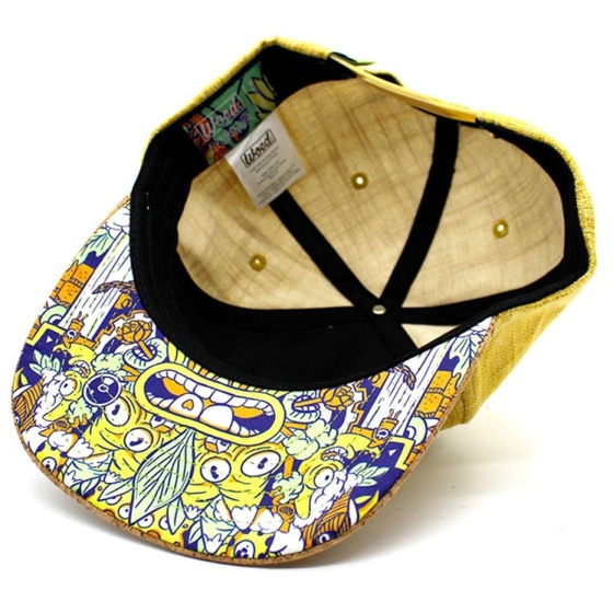 Ilustronauta Mustard Yellow Snapback Cap - Woed