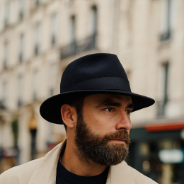 Fedora Hat Felt Wool Black Waterproof - Traclet