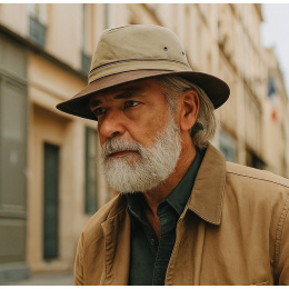 Safari Hat Peaugres Cotton Beige & Brown - Traclet