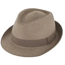 Chapeau Trilby Paille Papier Taupe - Traclet