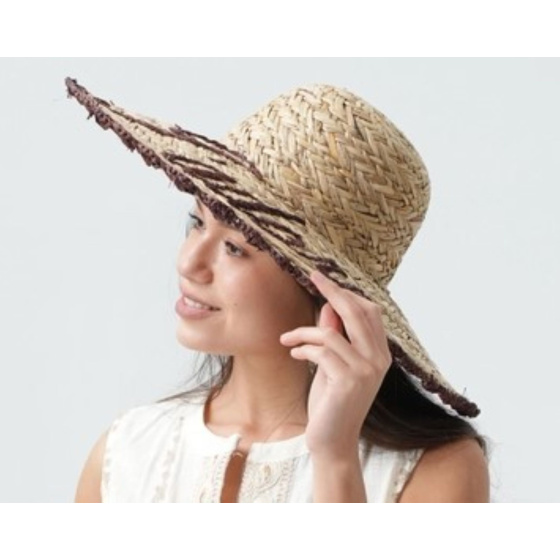 Lucilla Summer Capeline Embroidered Straw Hat 'J'adore' - Traclet