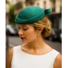 Chapeau de Cérémonie Paille Naturelle Vert & Strass - Traclet