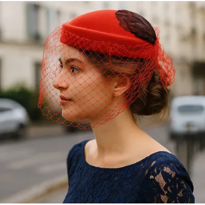 Red Elegance Hat - Made in France Reference: 7914 | Traclet Hat Shop