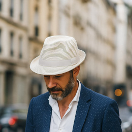 copy of Pine Green Paper Straw Trilby Hat - Traclet