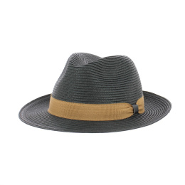 Chapeau Traveller Franko UPF50+ Paille Papier Noire - Traclet