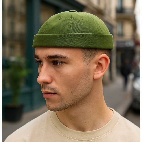 Bonnet Docker Brindisi Coton Olive - Traclet