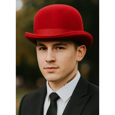 Red Wool Felt Bowler Hat - Traclet Reference: 17545 Traclet Hat Shop