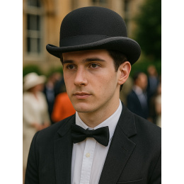 Chapeau Melon Feutre Laine Noir - Traclet