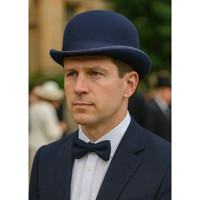 Navy Blue Wool Felt Bowler Hat - Traclet Reference: 22222 Traclet Hatters