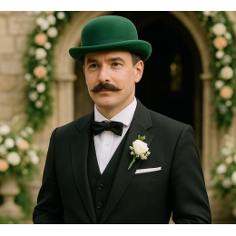 Chapeau Melon Feutre Laine Vert Emeraude - Traclet