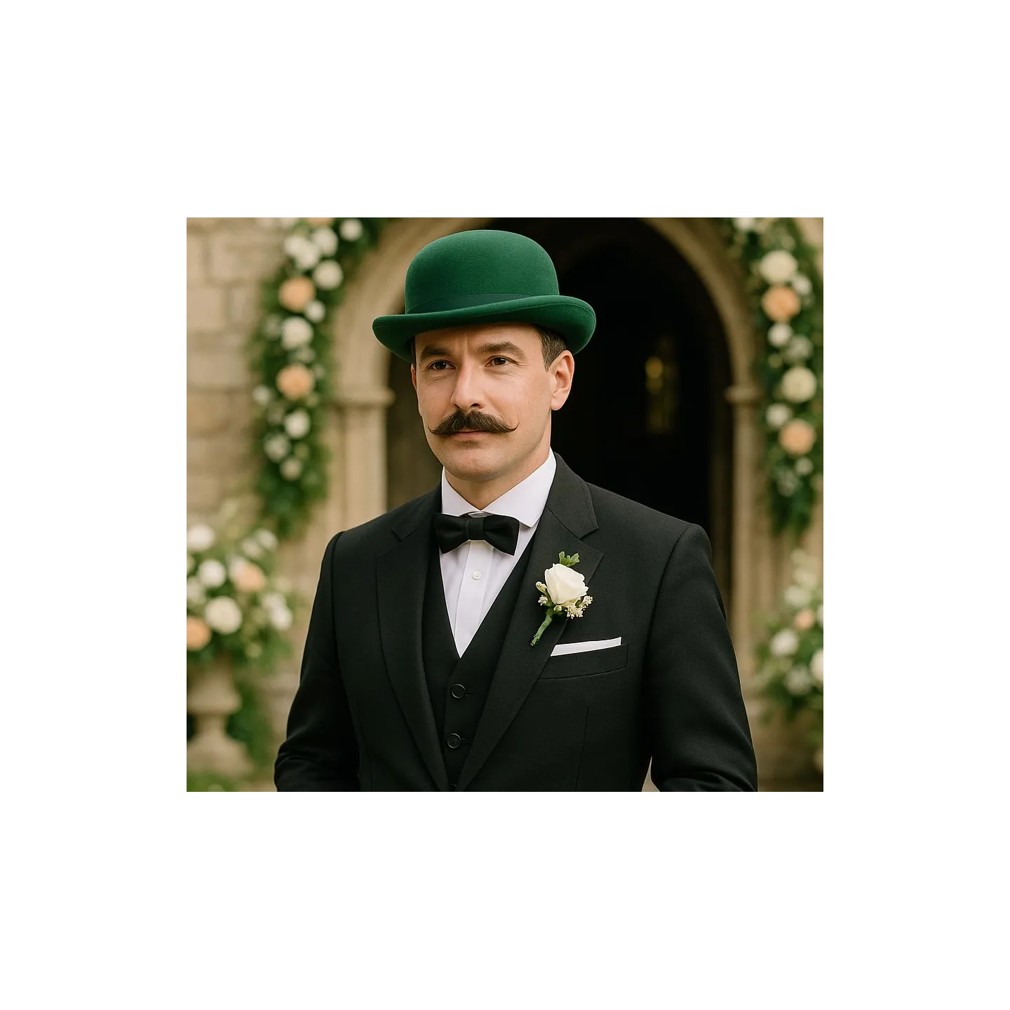 Chapeau Melon Feutre Laine Vert Emeraude - Traclet