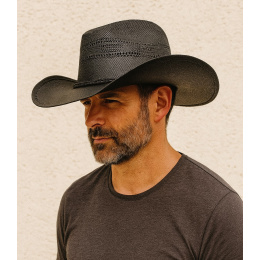Black Straw Gunlock Cowboy Hat - SCIPPIS - Traclet