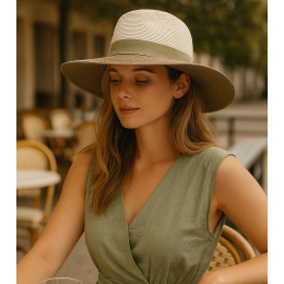 Chapeau Fedora Vineyard ivoire & Olive UPF50+ - House of Ord