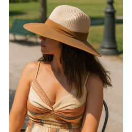Chapeau Fedora Vineyard Beige & Camel UPF50+ - House of Ord