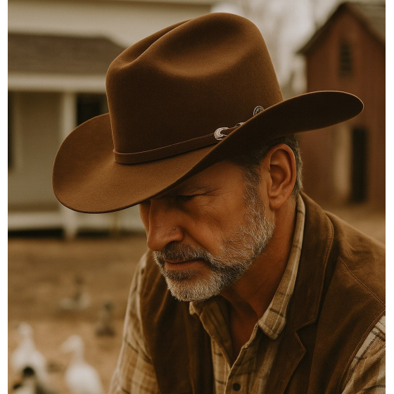 Chapeau Western Cattleman Feutre Marron - American Hat Makers