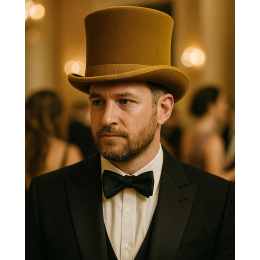 Chapeau Haut De Forme Feutre Laine Bronze - Traclet
