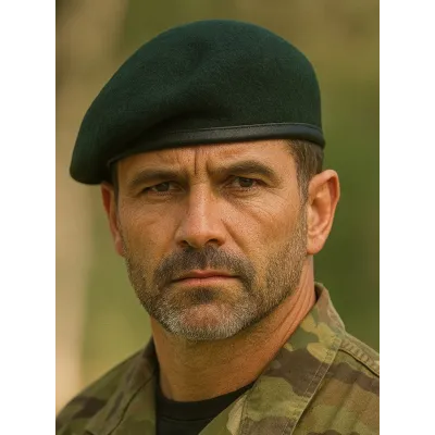 Dark Green Commando Beret With Special Commando Tassel Reference: 7588 | Traclet Hat Shop