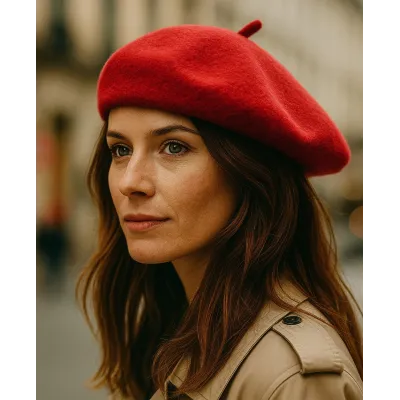 Béret Classique Rouge  Laine - Traclet