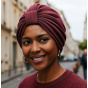 Turban Sophie Chimiothérapie Coton Prune - Traclet