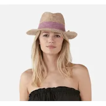 Chapeau Fedora Ponui Beige pailleté & Mauve - Barts