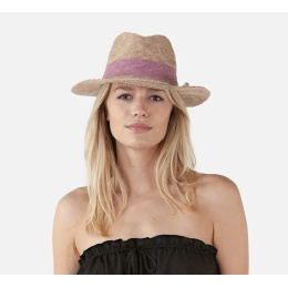 Chapeau Fedora Ponui Beige pailleté & Mauve - Barts