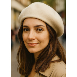 copy of Classic Beige Wool Beret - Traclet