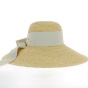Capeline Michèle large ruban beige 100% paille