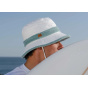 Amaury White & Aqua Terry UV-Protection Bucket Hat - Soway