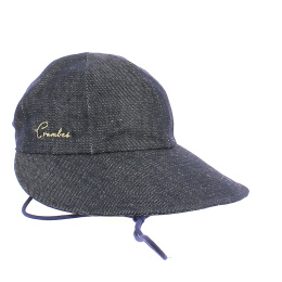 Casquette Nadine marine grande visière en lin