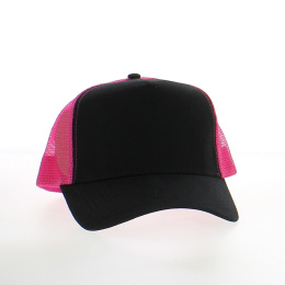 Casquette baseball grillage rose-noir-orange-rose pâle - Beechfield