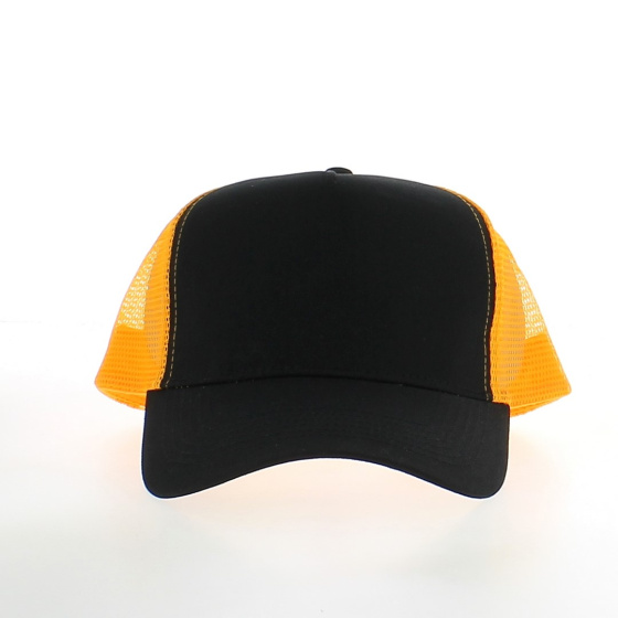 Casquette baseball grillage rose-noir-orange-rose pâle - Beechfield