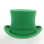 Chapeau Haut De Forme vert irlandais Made in France Feutre laine - Traclet